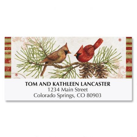 Christmas Birds Deluxe Address Labels
