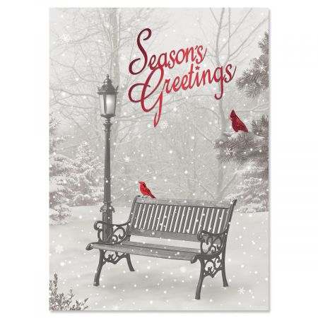 Snowfall Deluxe Foil Christmas Cards