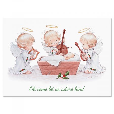 Angels Rejoice Nonpersonalized Christmas Cards - Set of 18