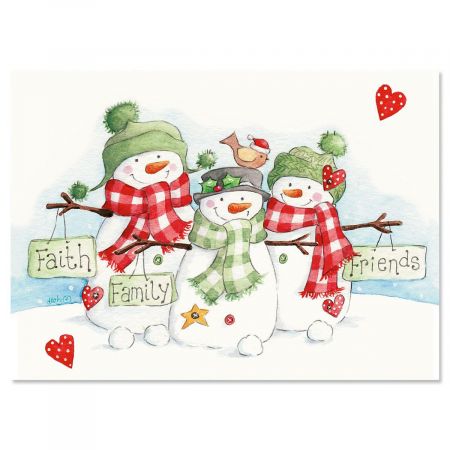 snowmen trio christmas cards current catalog