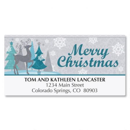 Reindeer Shimmer Deluxe Address Labels