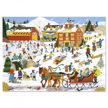 Winter Sports Nonpersonalized Christmas Cards - Set of 18