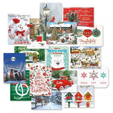 Classic Christmas Card Combo Pack - Set of 32