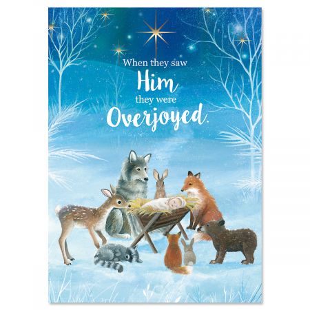 Forest Christmas Manger Nonpersonalized Christmas Cards