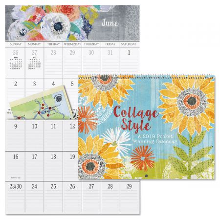 2019 Collage Style Big Grid Planning Calendar