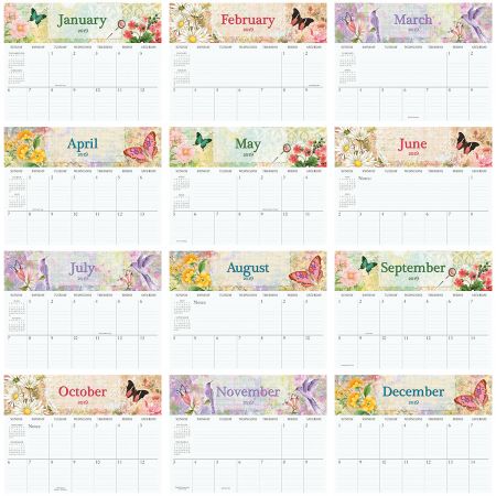 2019 Watercolor Big Grid Planning Calendar