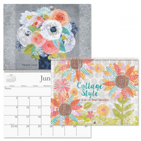 2019 Collage Style Wall Calendar