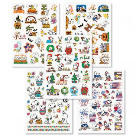 Large Current Peanuts Snoopy Summer Vacation Sticker Sheet 