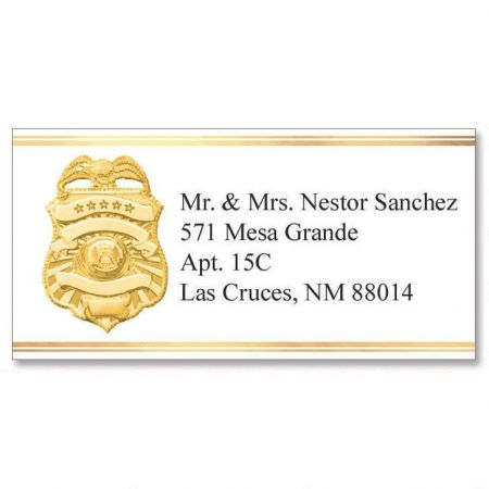 Badge of Honor Foil Border Address Labels