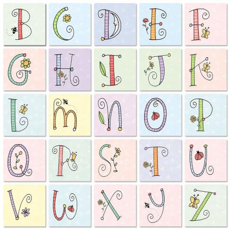 Sue Dreamer Initial Border Address Labels