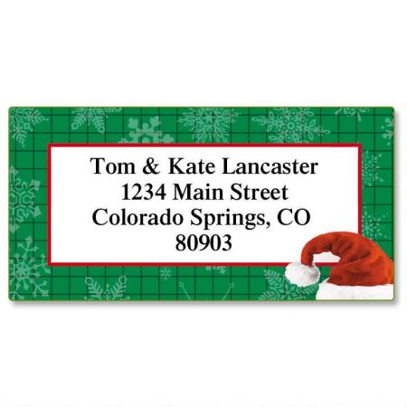 Santa Hat Border Address Labels