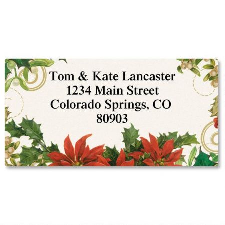 Holly Collage Border Address Labels