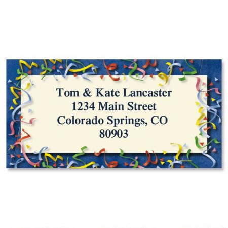 Confetti Border Address Labels