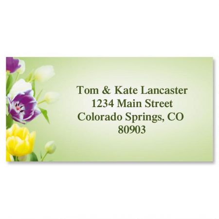 Fresh Tulips Border Address Labels