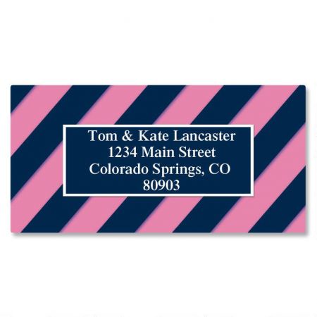 Navy and Pink Border Address Labels