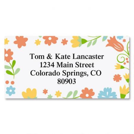 Floral Stencil Border Address Labels