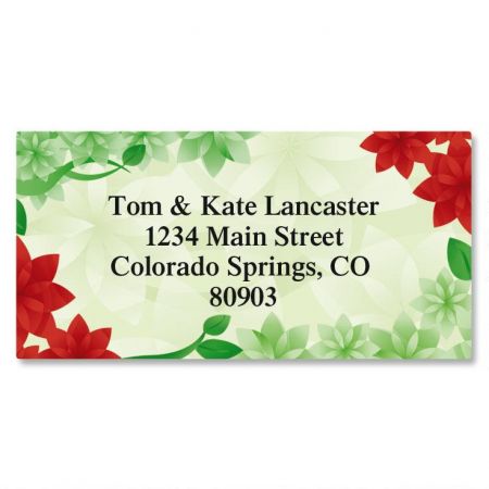 Poinsettia Petals Border Address Labels