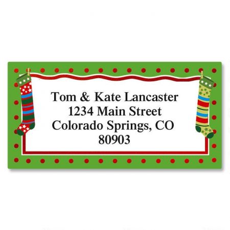 Whimsical Stockings Border Address Labels
