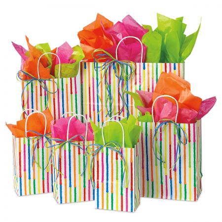 Spring Stripes Gift Bag Set