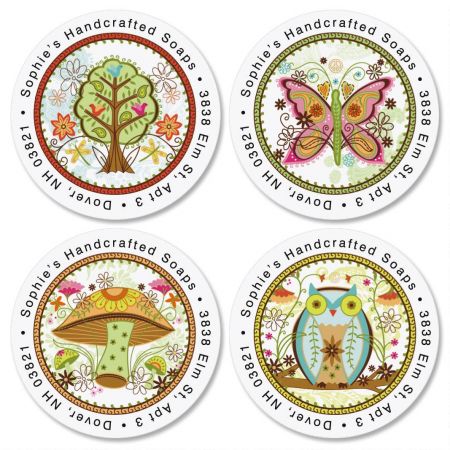 Live Simply Round Address Labels (4 designs)