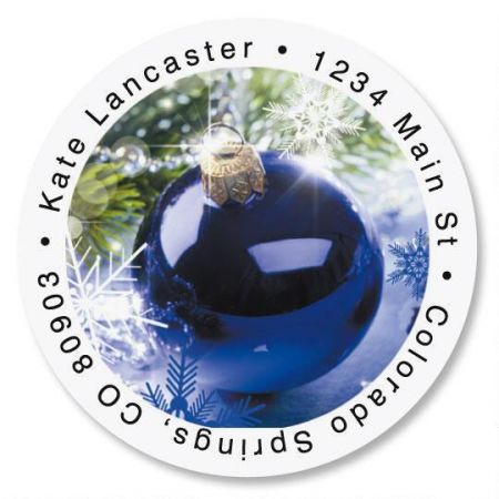 Blue Display Round Address Labels