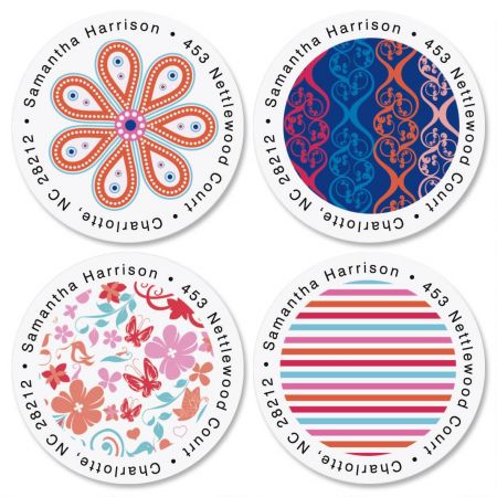 Fresh Melon Round Address Labels (4 Designs)