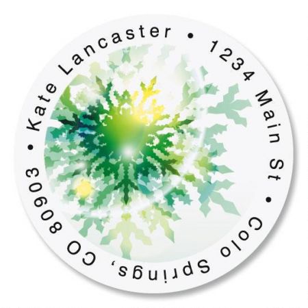 Winter Frost Round Address Labels
