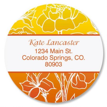 Sunny Round Address Labels