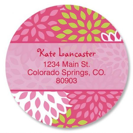 Pretty Pink Round Address Labels