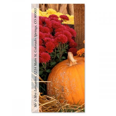 Pumpkins And Mums Oversized Address Label