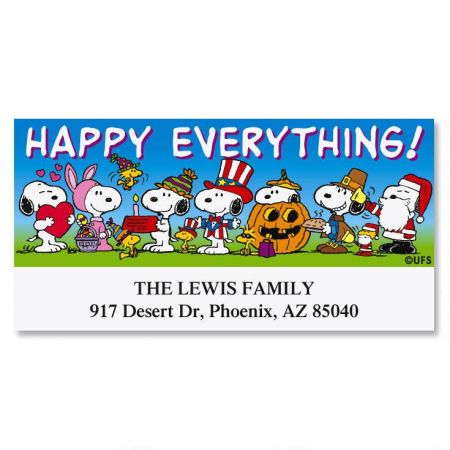 Peanuts Happy Snoopy Deluxe Address Labels Current Catalog