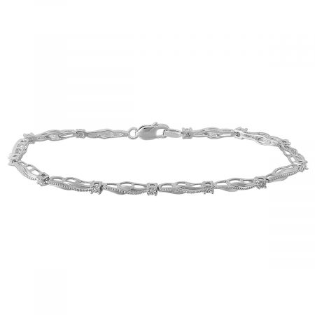 Diamond Accent Bypass Link Bracelet