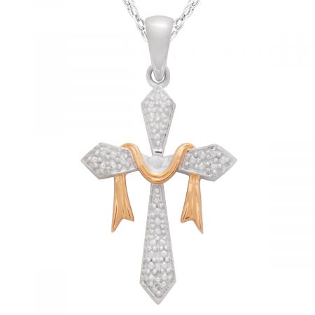 Diamond Accent Cross Pendant with 18" Chain