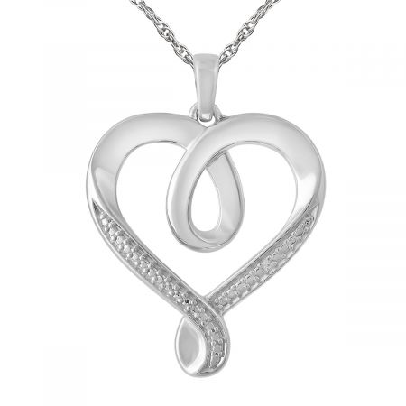 Diamond Accent Heart Pendant with 18" Chain