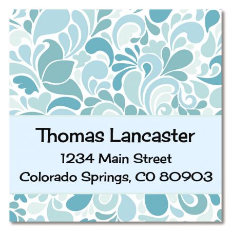 Blue Sensation Large Square Address Labels
