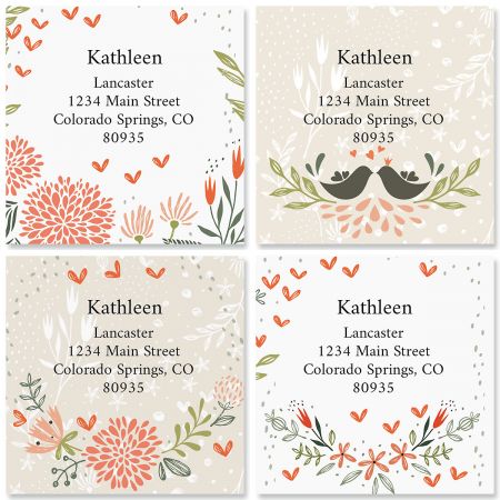 Spring Mix Large Square Address Labels (4 Designs)