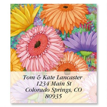 Pastel Gerber Daisies Select Address Labels