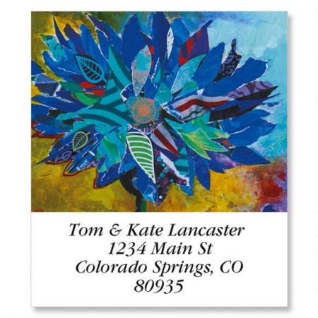 Floral & Butterfly In Blue Select Address Labels