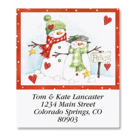 Peace Snowmen Select Address Labels
