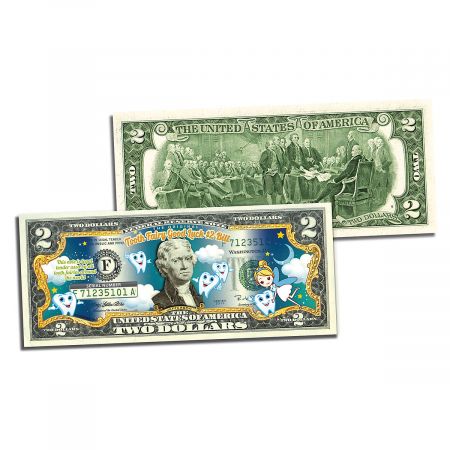 Tooth Fairy Good Luck 2 Dollar Bill
