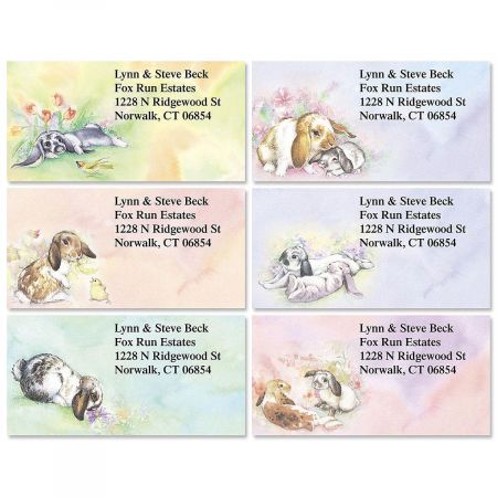 Bunnies Border Address Labels (6 Designs)