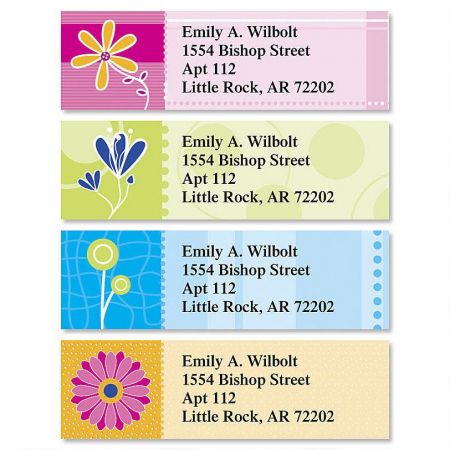 Color Floral Classic Address Labels (4 Designs)