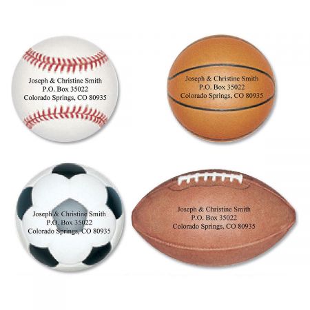 Sports Fan Diecut Address Labels (4 designs)