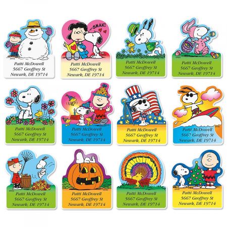 PEANUTS® Year Round Diecut Address Labels (12 Designs)