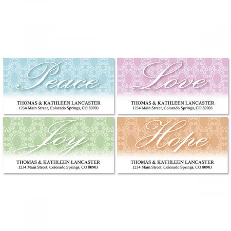 Peace, Love, Joy, Hope Deluxe Address Labels (4 designs)