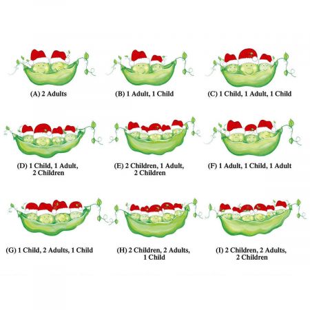 Santa Peas Family With Hats Deluxe Address Labels