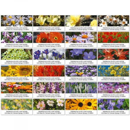 American Wildflowers Deluxe Address Labels (24 Designs)