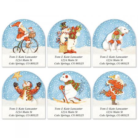 Snowabunga Diecut Address Labels (6 designs)