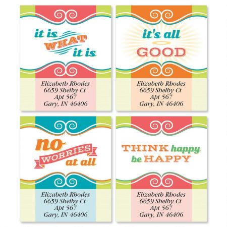 Think Happy Select Address Labels (4 Designs)