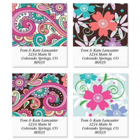 Floral Paisley Select Address Labels (4 Designs)